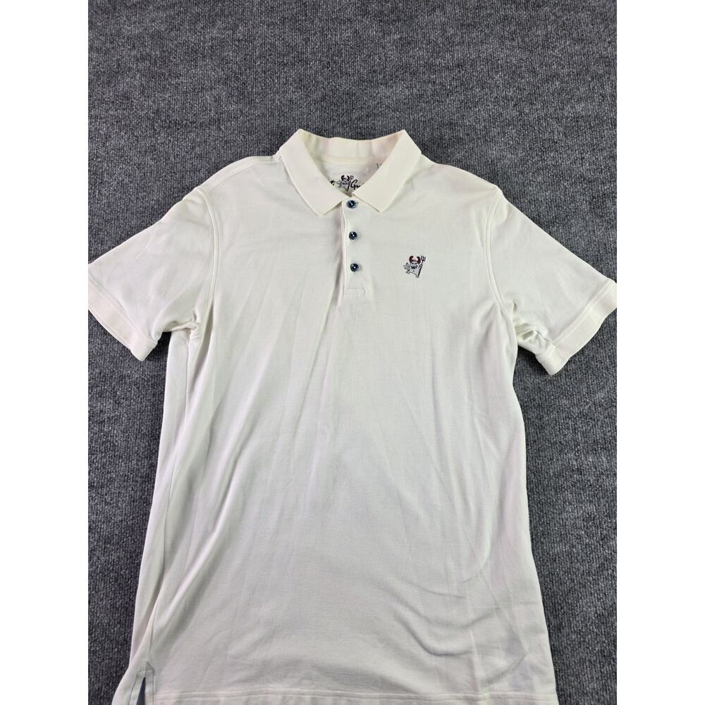 Robert Graham Little Devil Polo Shirt Men Large White Logo Golf